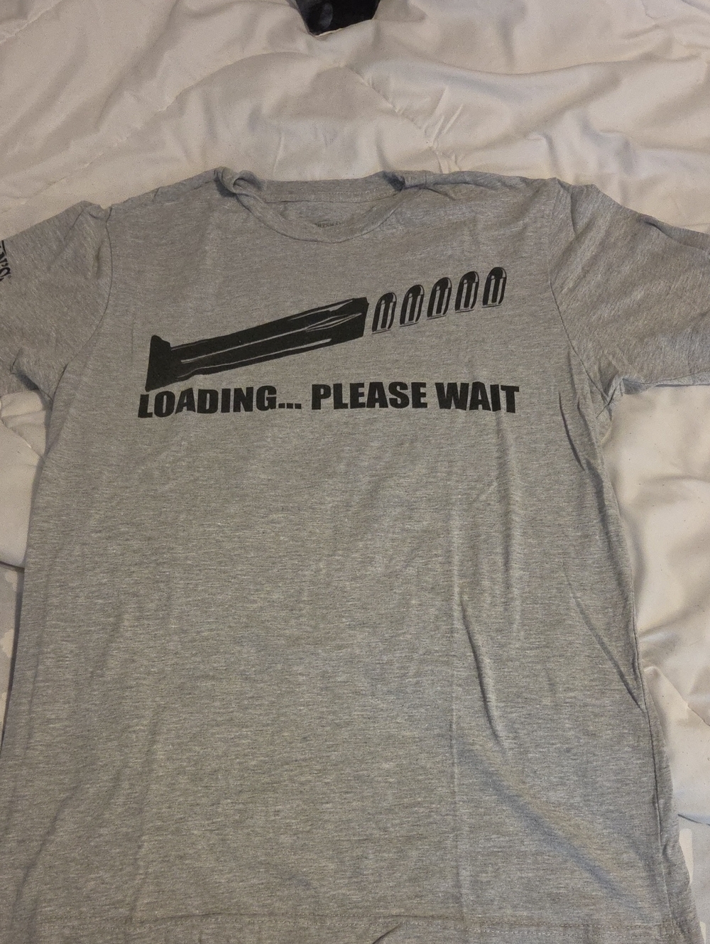 Grey 'Loading... Please Wait' Graphic Short-Sleeve Tee